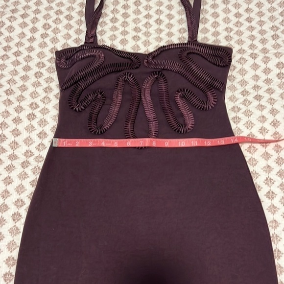 Kardashian Kollection Ruffle Mini Bodycon Convertible Dress Purple Size Medium - Picture 11 of 16